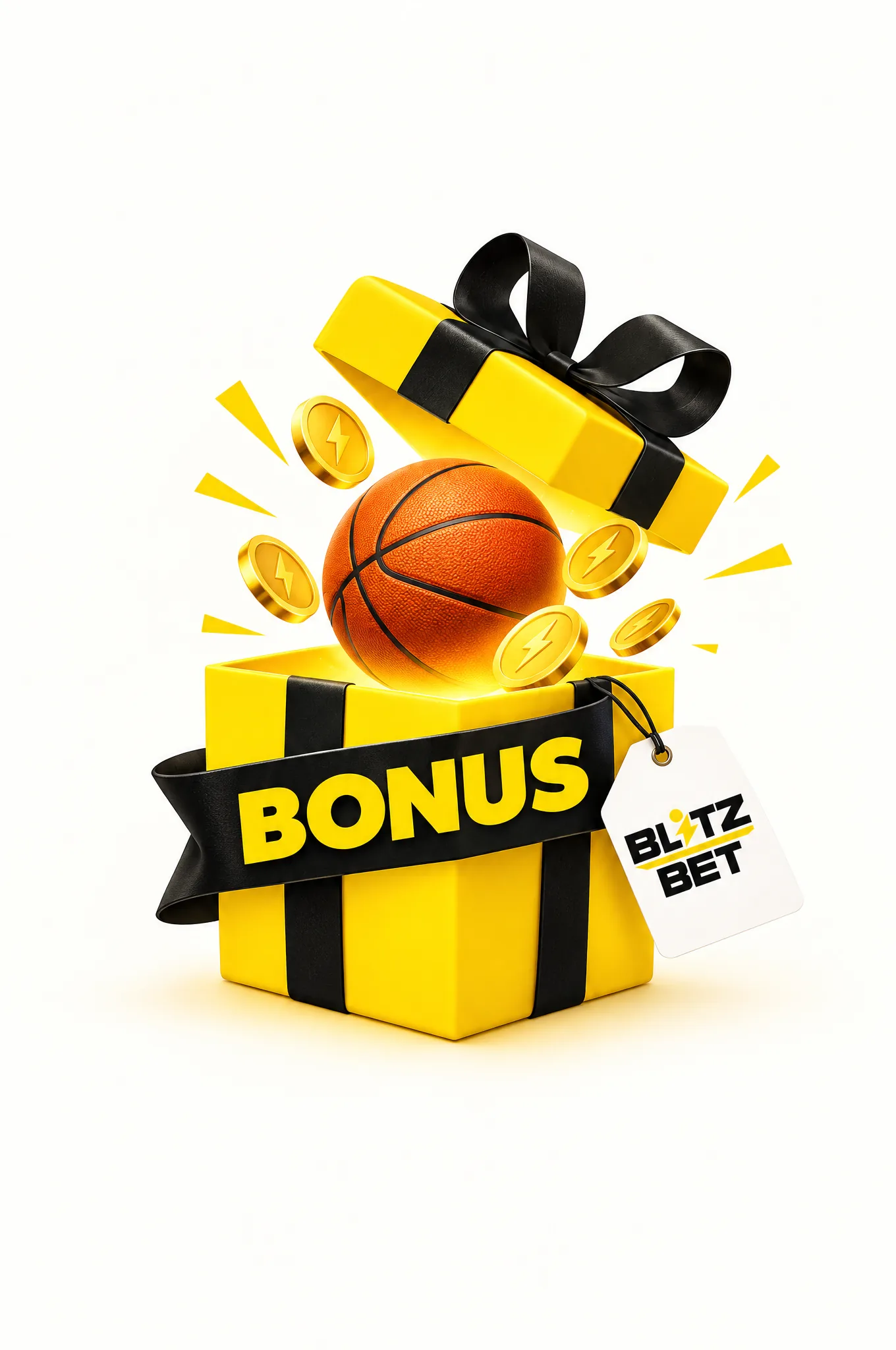 Geel bonuspakket met het Blitzbet-logo